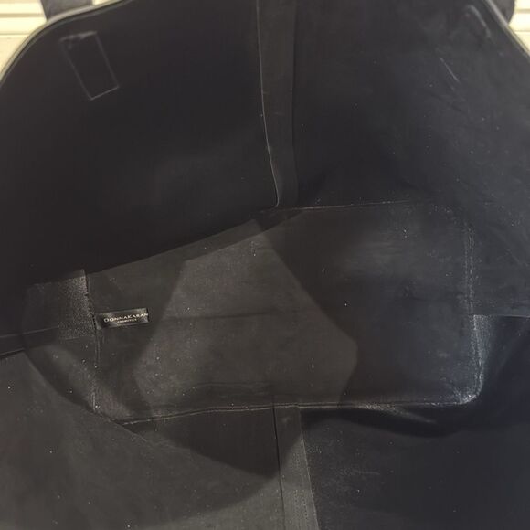 Donna Karen Large Two Tone Vegan Leather and Suede Tote Bag - Picture 7 of 7